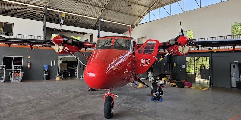 British Antarctic Survey Twin Otter research aircraft, used to overfly the study area and remote sensing and  in-situ atmospheric sampling