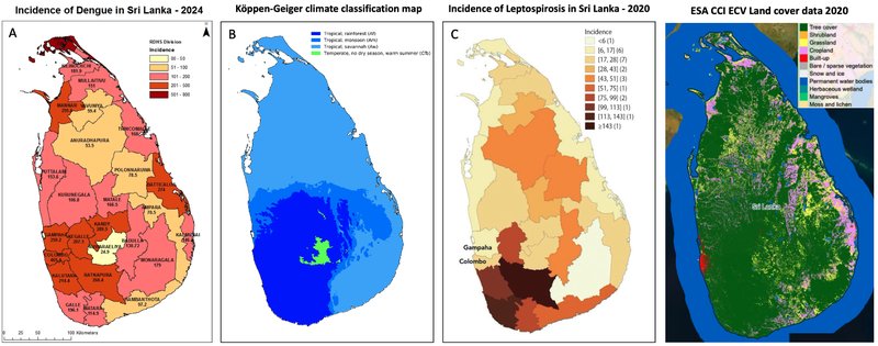 Urban expansion of Niamey, Niger, between 1992 and 2020, derived from the ESA CCI ECV Land Cover time series. The maps illustrate how EO-based multi-decadal satellite observations capture the rapid growth of the built-up area (red) along the Niger River c